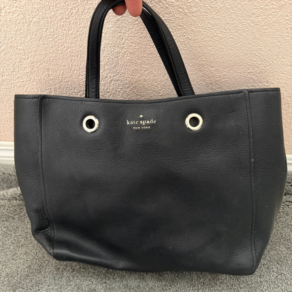 Kate Spade Infinite Large Triple Compartment Work Tote Purse Pebbled Black K6028